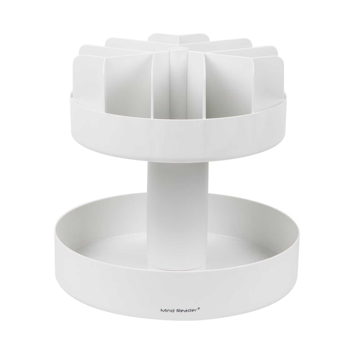 2 Tier Lazy Susan Granola Bar and Snack Organizer, Home, Office, Plastic, White