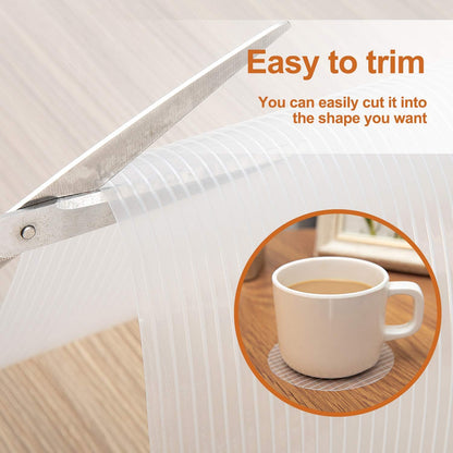 Shelf Liner Drawer Liner, 12IN X 10FT Non Slip Non Adhesive Cabinet Liner for Kitchen, Refrigerator, Drawer - Clear Ribbed