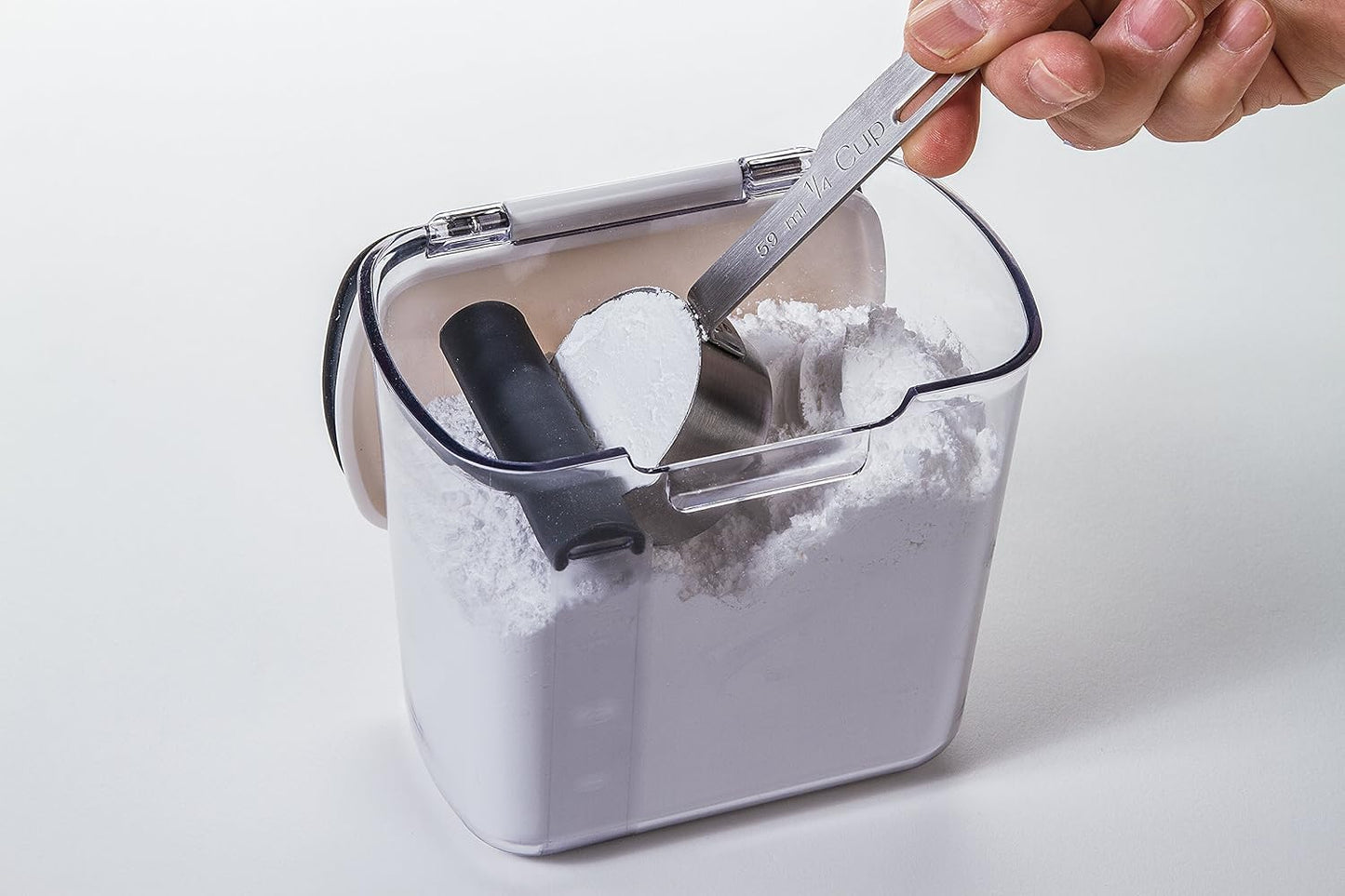 1 Quart Airtight Powdered Sugar Storage Container – Grey, Bpa-Free Plastic