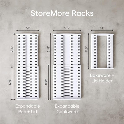 Storemore Adjustable Bakeware Rack with Steel Wires, Cookie Sheet Baking Pan and Tray Organizer for Kitchen Cabinet and Pantry Storage, Premium Edition
