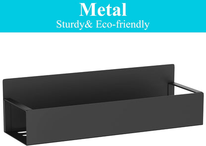 Metal 4 Pack Magnetic Spice Storage Rack Organizer for Refrigerator and Oven, Black Fridge Organizers and Storage, Metal